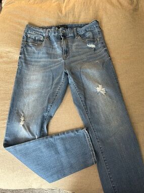 Aeropostale Blue Distressed Straight Leg Jeans